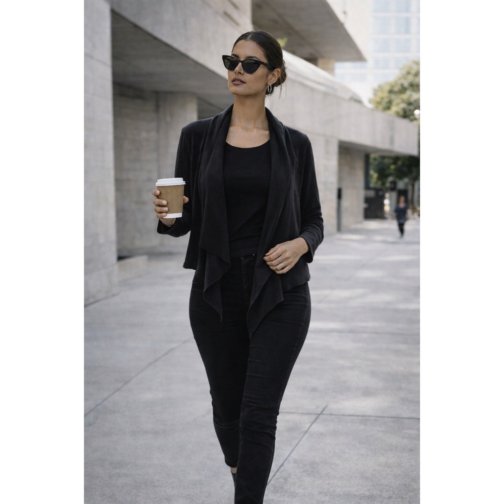 AllSaints Carmel Cardigan Bl Draped‎ Open Front Knit Medium